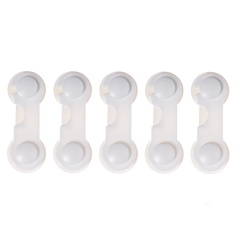 Cerraduras de seguridad para bebés, cerraduras de plástico para niños, cuidado de protección para refrigeradores, armario de seguridad, cajón, puerta, armario, 5 uds.: Blanco