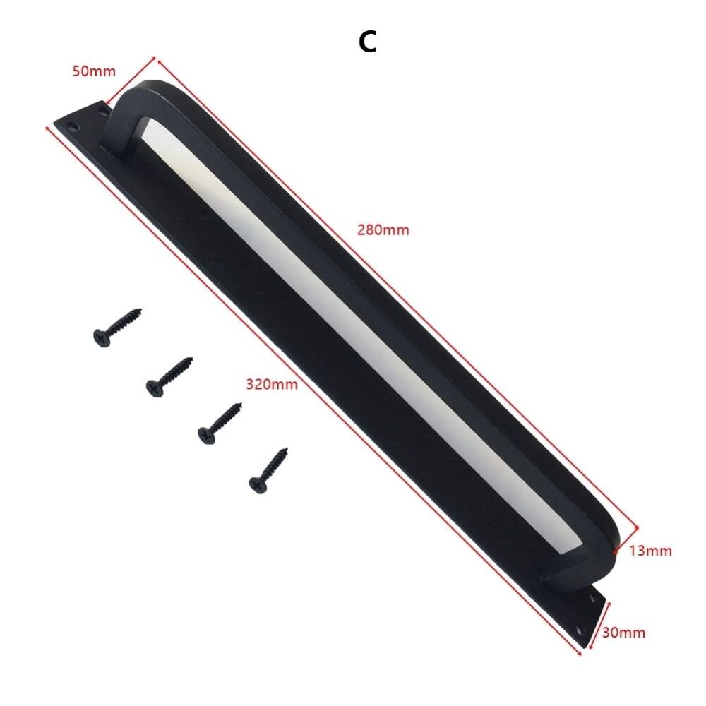 Heavy Duty Handmade Barn Door pull Handle Flush Square Black Steel hardware for interior wooden doors