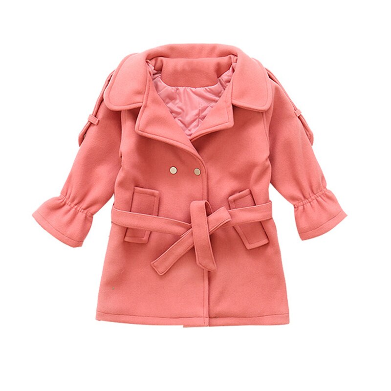Manteau en laine pour fille, épais, Long, à la , , pour adolescent, veste coupe vent, automne hiver