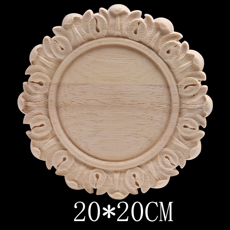 Solid Wood Decal Wood Carving European Round Patch Wood Carving Furniture Decoration Cabinet Door Cabinet Bed Flowers Wood Decal: B139-6