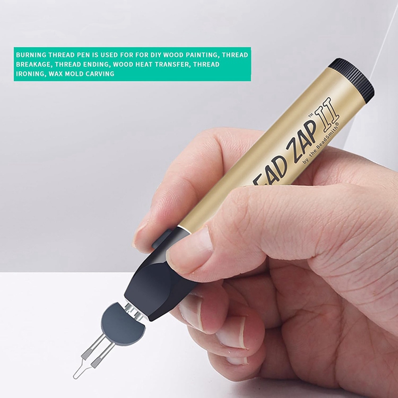 Fadenbrenner, batteriebetriebener Fadenbrenner, kabelloser Stift, Wachsschnitzstift, Form-/Fadenbrennwerkzeug mit 5 Spitzen