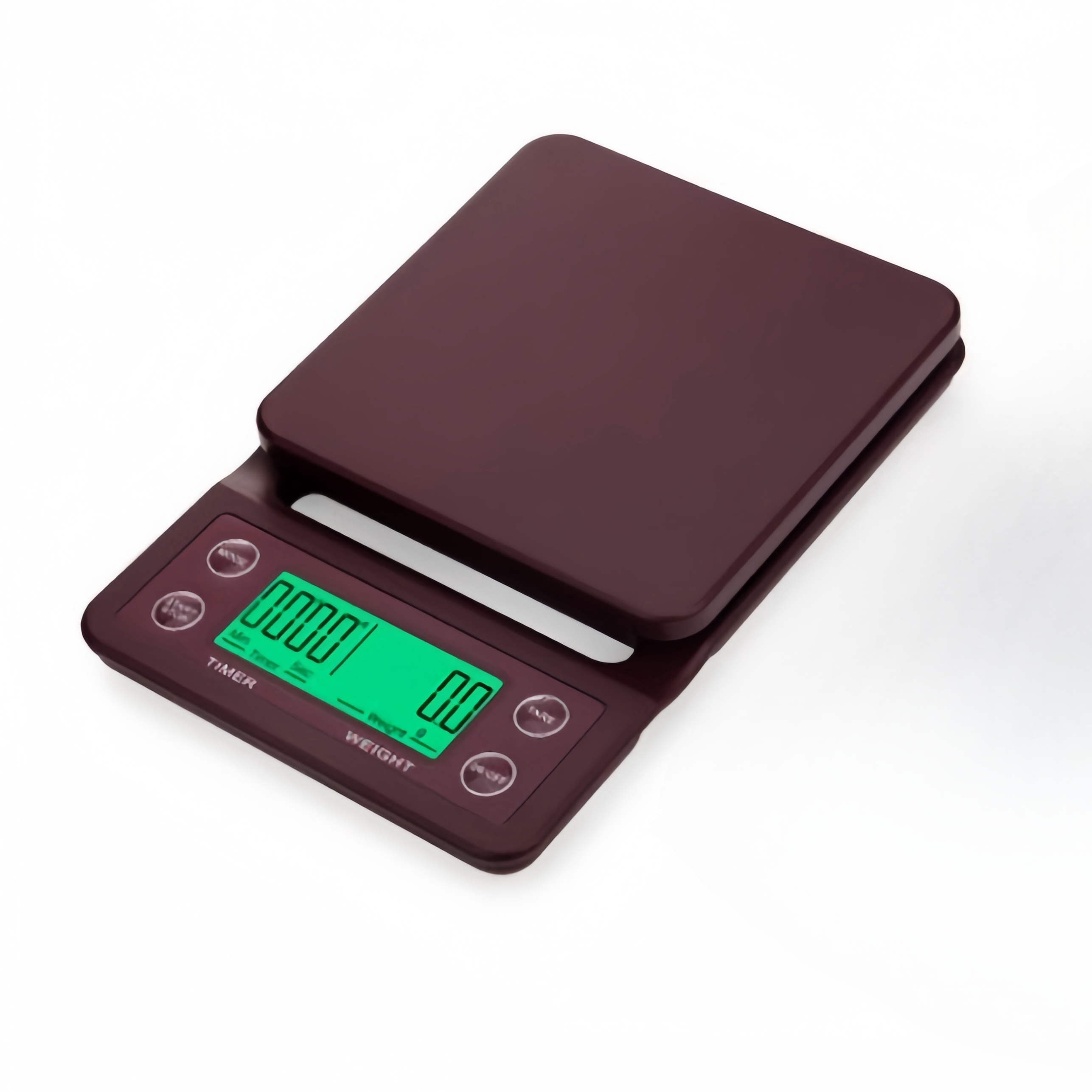 Home Timer Coffee Scale,Kitchen Scale 3kg Precision 0.1g,Hi-definition Backlight Display,Unit:g/ml/oz/lb Balanza Digital Cocina: Burgundy / 3Kg