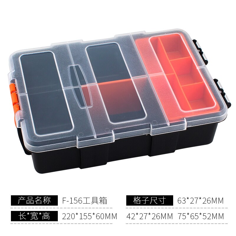Screw Plastic Tool Case Impact Resistant Suitcase Compact Tool Kit with Storage Case Dividers Boite A Outils Home Repair DK50TB: style 2