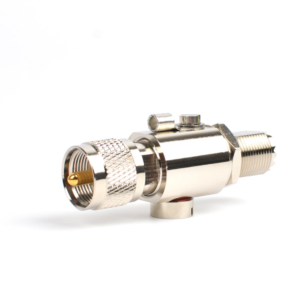 HYS UHF Coaxial Lightning Arrestor PL259 Surge Protector UHF Male PL259 to UHF Female SO239 50Ohm For CB Ham Radio Antenna