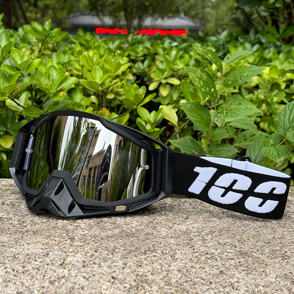 100 motorcykelbriller beskyttelsesbriller motocross beskyttelsesbriller hjelm mx moto dirt bike atv ski udendørs sport glas scooter beskyttelsesbriller maske: Champagne