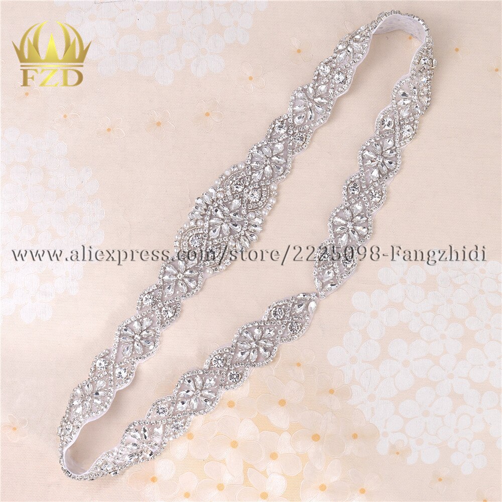 1 Stuk Clear Rhinestone Applique Voor Trouwjurken Trim Rhinestone Crystal Naai Kledingstuk Sash Riem Patches Fix Strass