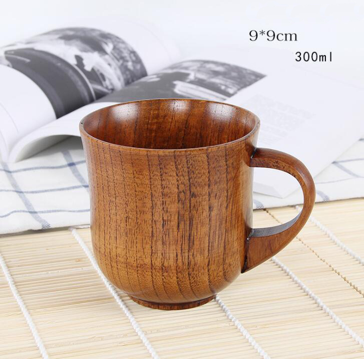 Naturlig tre krus kaffe vin glass vannkoker isolasjon tekopp til familie te rom bar øl melk drikkevarer: 300ml