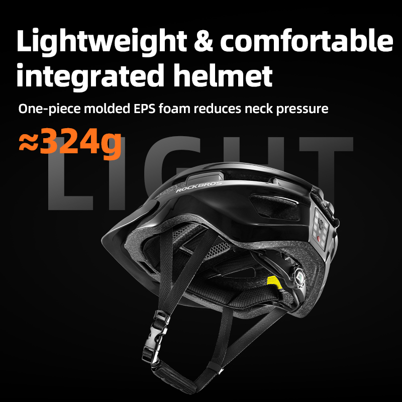 ROCKBROS-casco de ciclismo ultraligero, gafas magnéticas con luz trasera, casco de bicicleta integrado, protección de para montaña y carretera