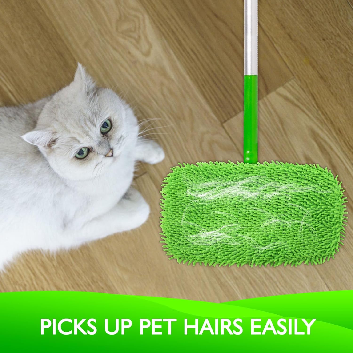 2 Pack Reusable Dry Sweeping Cloths Microfiber Wet Mop Pads Compatible with Swiffer Sweeper Mop Replacement