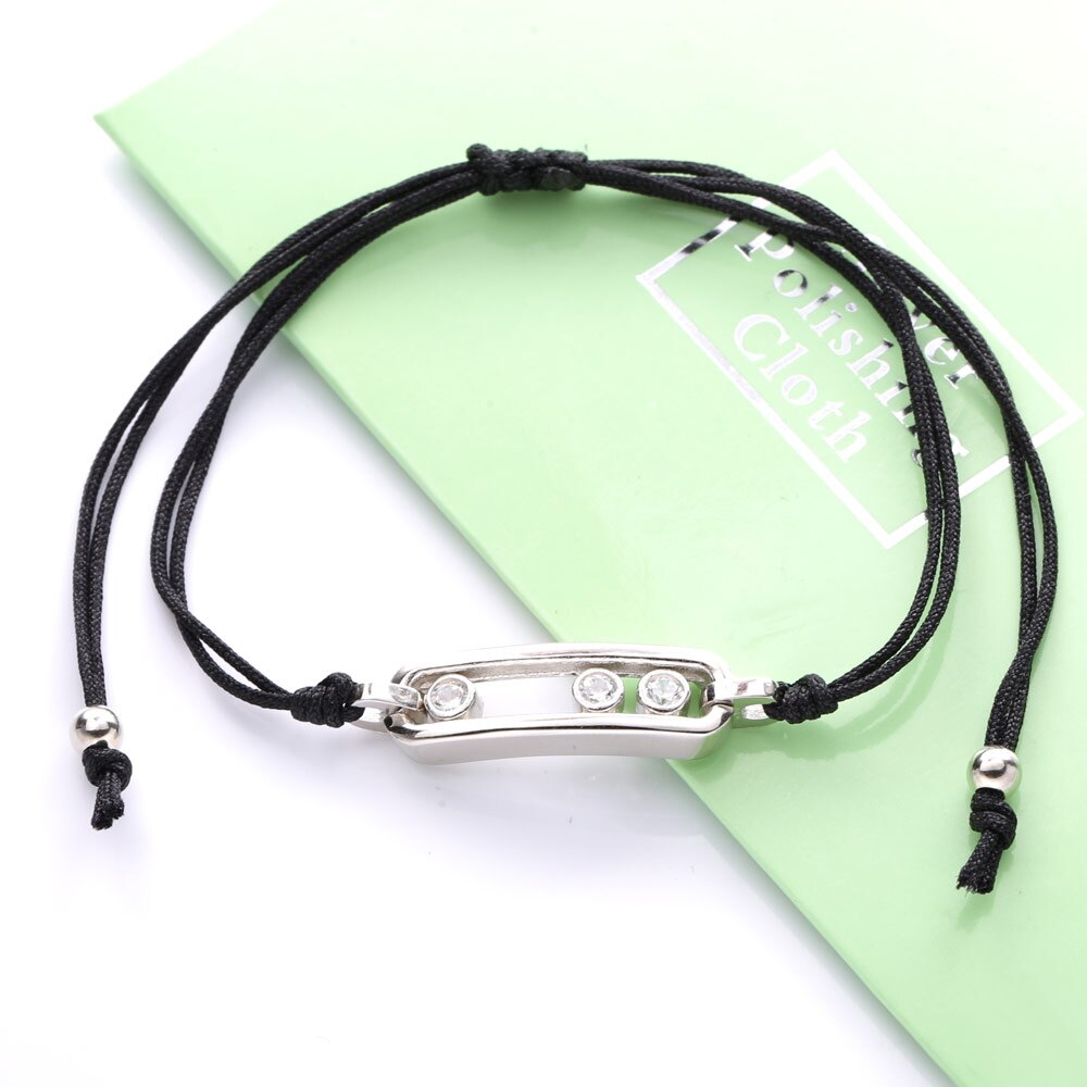SHADOWHUNTERS-bracelet en argent pur 925 authentique, bijou noir ajustable, avec pierres qui bougent, joaillerie de Couple, à la , accessoire pour fabriquer des parures