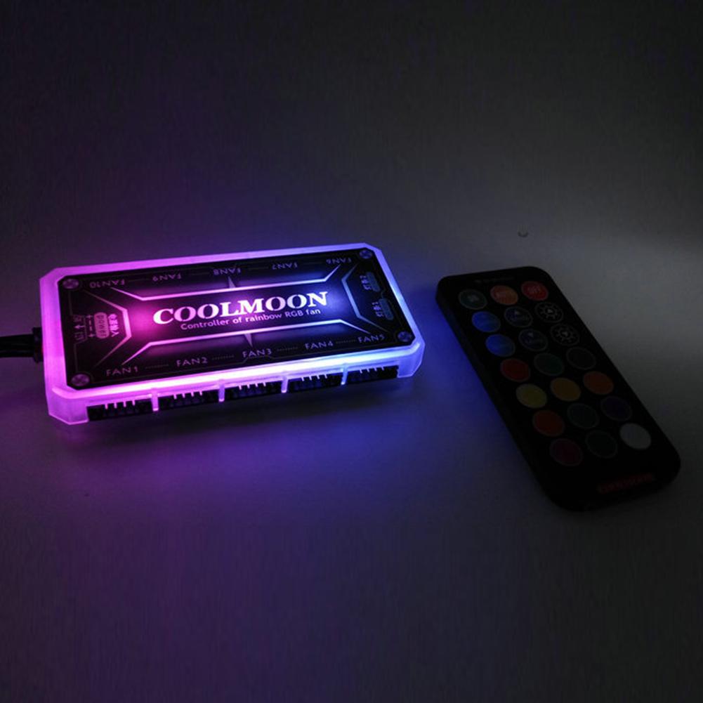 COOLMOON DC12V 5A RGB Lighting Remote Controller LED Color Intelligent Controller Desktops Computer Componentes do Domputador