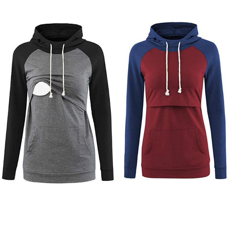 Autumn Casual Hoodies Women Maternity Nursing Pullover Breastfeeding Hoodies Pregnant Women Mother Breast Feeding Sweatshirt