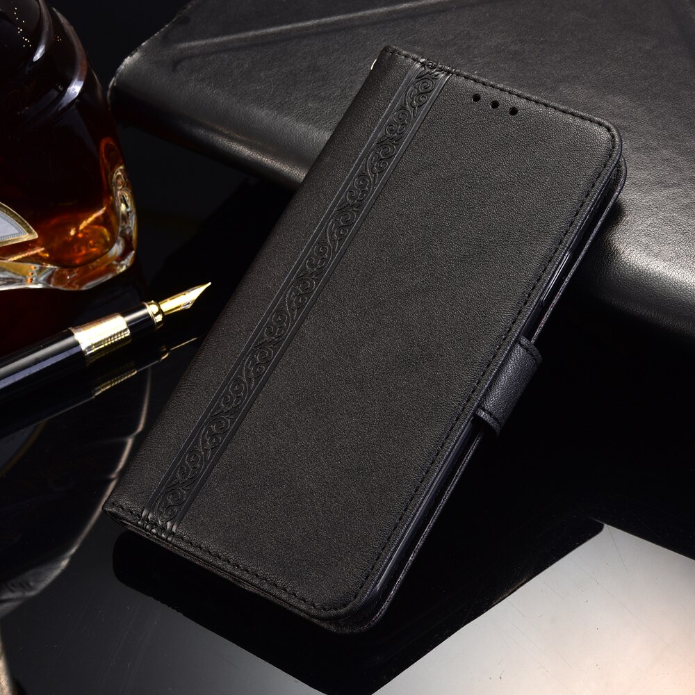 Housse portefeuille en cuir à rabat pour téléphone portable Huawei, étui porte-carte pour P Smart: MY-Dark Grey