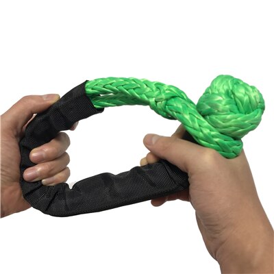 Manille de remorquage souple verte 15T | Corde synthétique, barre de remorquage, manille de choc pour Jeep JK, accessoires de récupération hors route 4x4accessoires: 15T Capacity-green