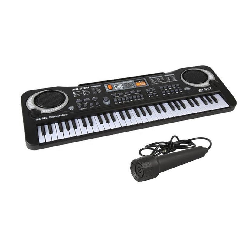 61-key LED Digital Keyboard Electronic Keyboard With Piano Microphone Music Instrument Children T3N1: Default Title