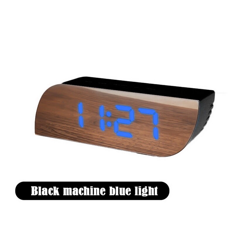 Veilleuses numérique miroir horloge LED réveil batterie utilisation température Snooze fonction bureau horloges Table horloge décor à la maison: Jaune