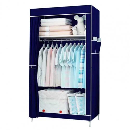 1 einstellen Tragbare Minimalistische Tuch Schrank Schrank Organizer nicht gewebte Stoff Kleidung Schrank Vorhang für Heimat: Marine Blau