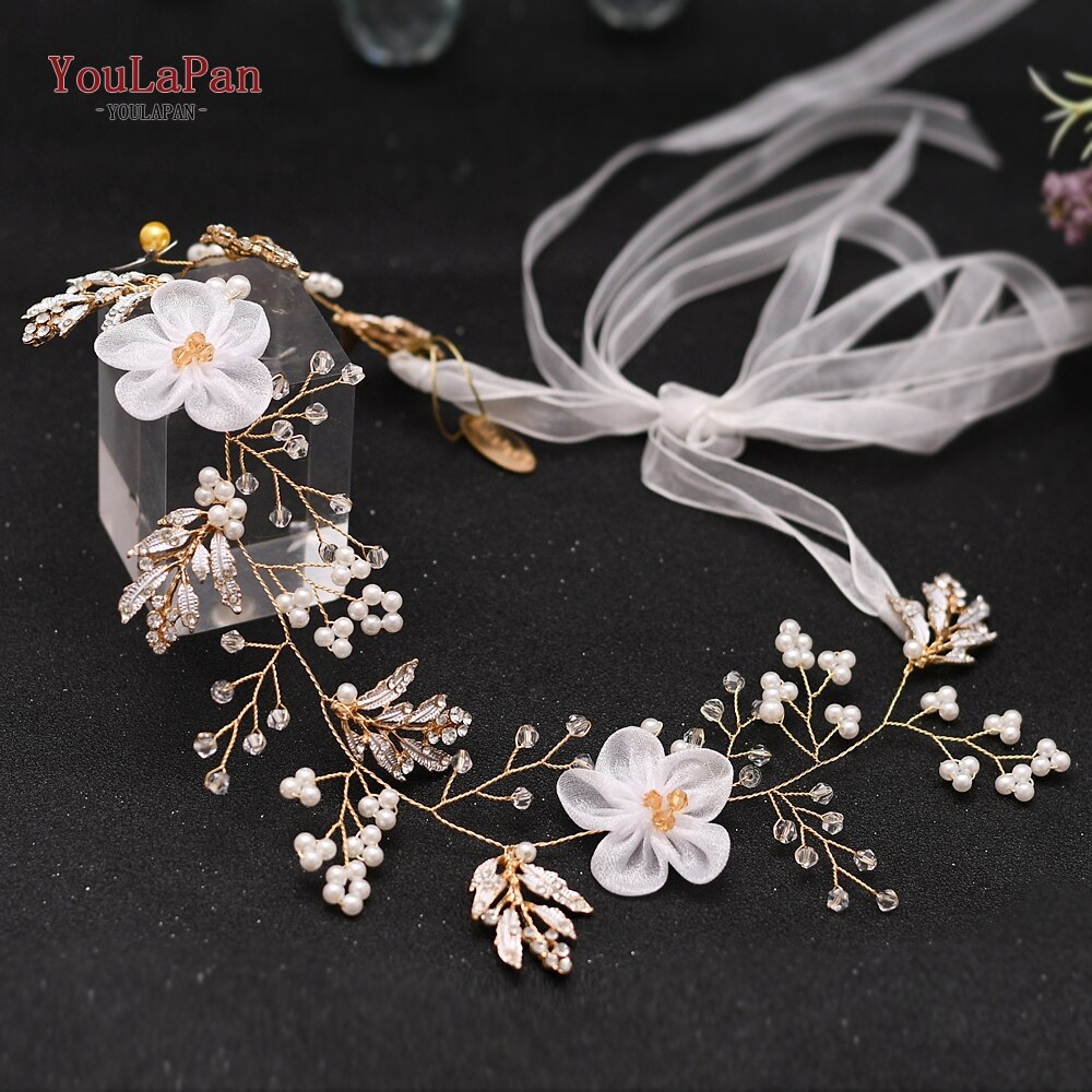 Youlapan HP72 Gouden Bruiloft Haar Wijnstok Bloem Haar Stuk Bruids Haar Wijnstok Bloemen Hoofdbanden Voor Vrouwen Tiara Bruids Haar Sieraden