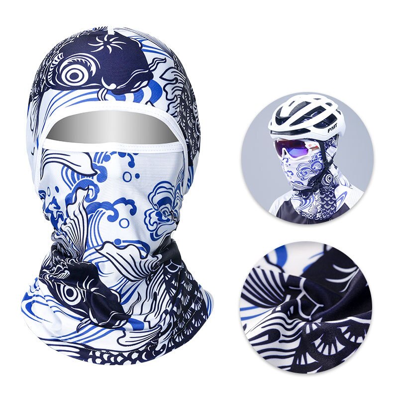 Unisex kvinder mænd cykling ansigtsmaske tørklæde cykel hoved tørklæde ansigtsovertræk sport hovedbånd udendørs sport varmere halsmaske: Blå