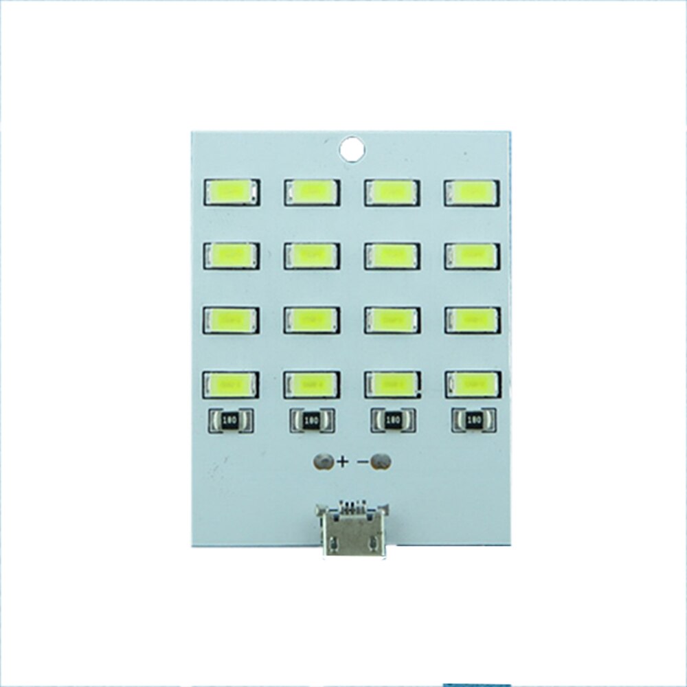 1Pcs 5730 Smd 5V 430mA ~ 470mA Wit Mirco Usb 5730 Led Verlichting Panel Usb Mobiele licht Noodverlichting Nachtlampje: 16 lamp beads