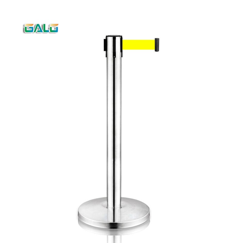 Aceally Retractable Belt Queue Barrier Post System Stanchions Sign for with 2 meters/6.5 feet Belt Safety Barries: Yellow