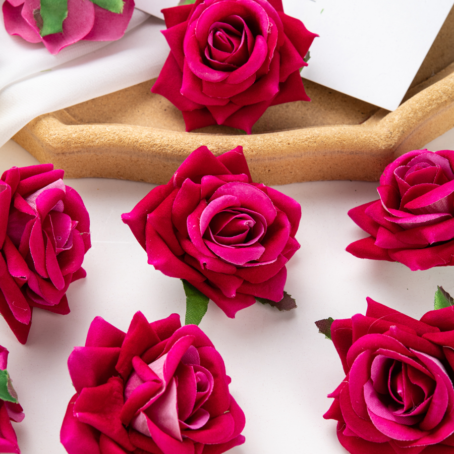 10 stuks kunstbloemen voor plakboek nieuwjaarsdecoratie bruiloft buiten tuin kerst huis bonbondoos flanel opgerolde rozen
