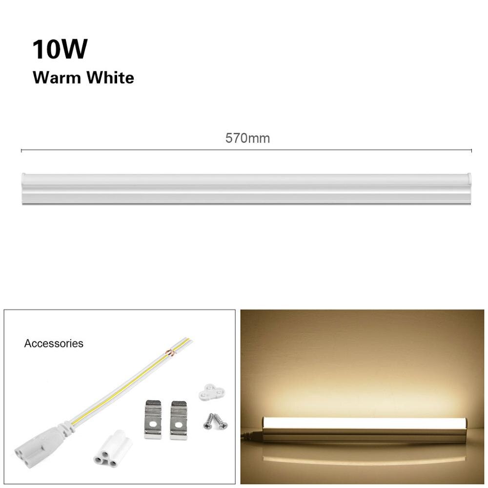 AIMENGTE T5 LED Tube Bar Lights 6W 10W 300mm 600mm Integrated Tube Wall Lamp Fluorescent T5 Tube Decor Closet Kitchen lighting: 10W Warm White