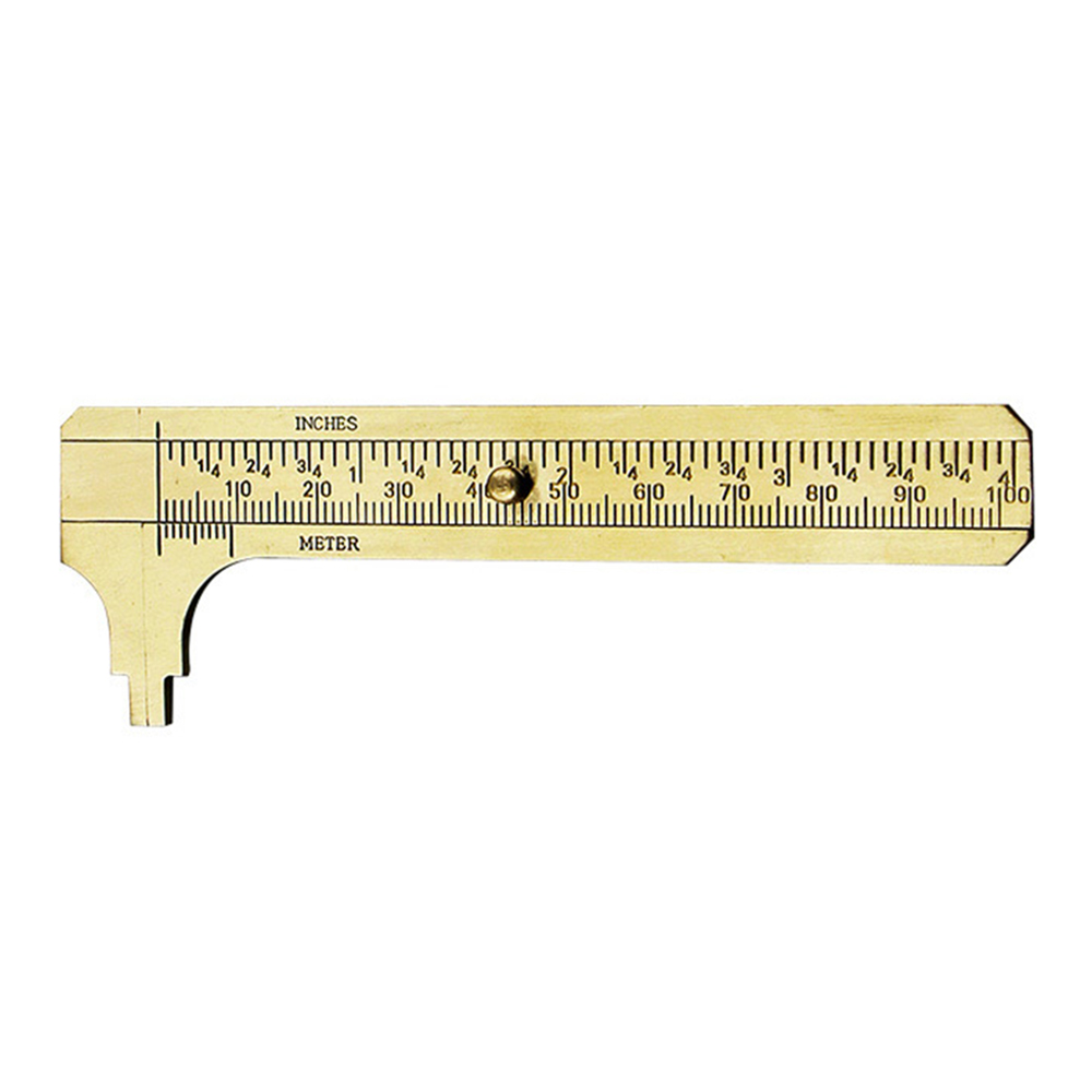 Metal measuring ruler Mini brass caliper pure copper vernier dual-scale portable retro Double scale Measuring Tools: ZHGZ14946