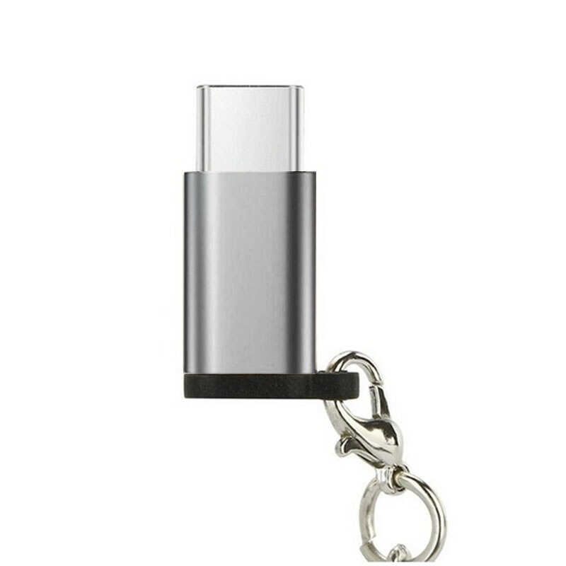 Fast Ship! USB-C To Micro USB Adapter Anti-lost Keychain USB Type-C To Micro USB Convert Connector For Xiaomi Huawei Phone: 5