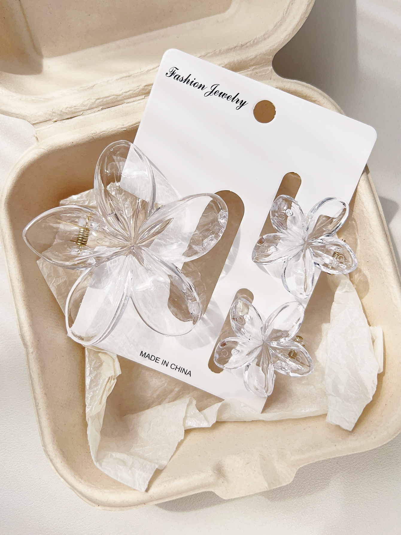 4 Uds. Pinzas en forma de garra para el pelo de plátano y flores bonitas para cabello grueso, sujeción fuerte antideslizante, hawaiano, accesorios para el cabello para mujeres y niñas, de vacaciones: Plata