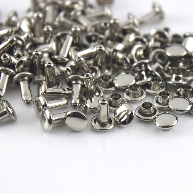 100sets 7/9/10/12mm Metall Doppel Cap Nieten Studs Runde Niet für Leder Tasche gürtel Kleidung Kleid Schuhe Kragen Decor: 12x12mm / silver