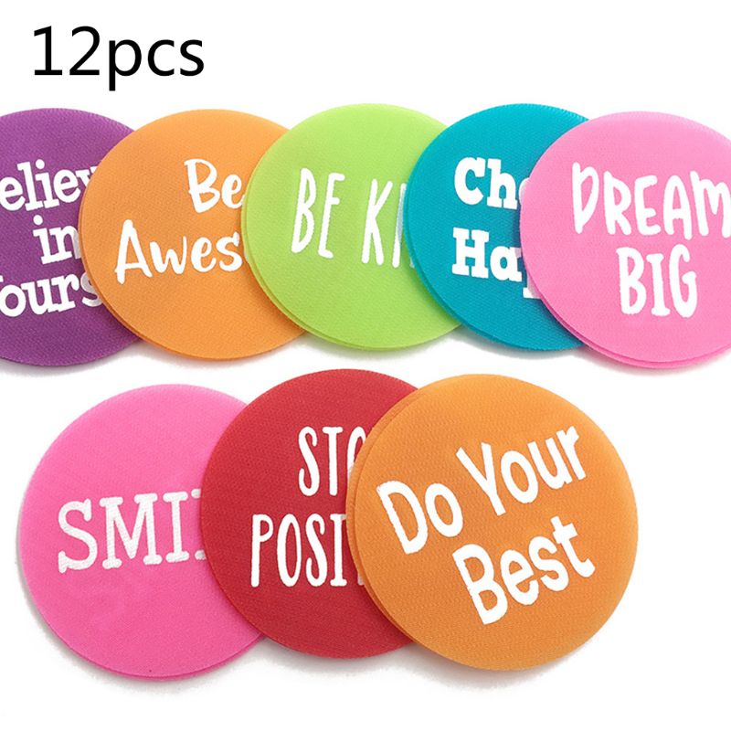 12 Stks/set Nylon Tapijt Marker Kids Educatief Spel Tapijt Markers Dot Engels Kinderen Puzzel Games Positionering Sticker: Default Title