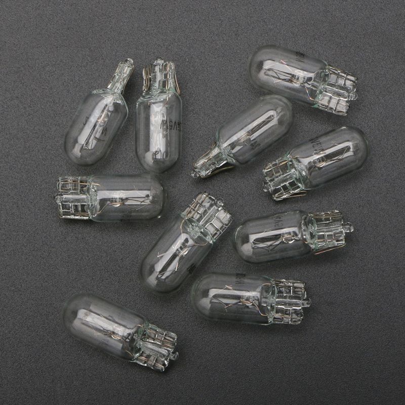 10Pcs T10 W5W Witte Kleur 5W 194 501 Halogeenlamp Side Wiggen Auto Lichtbron Instrument Lamp