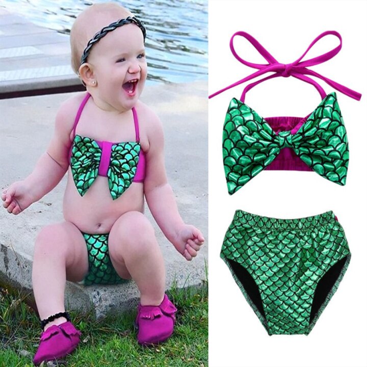 MAILLOT DE BAIN FILLE RAYÉ ET PAPILLON