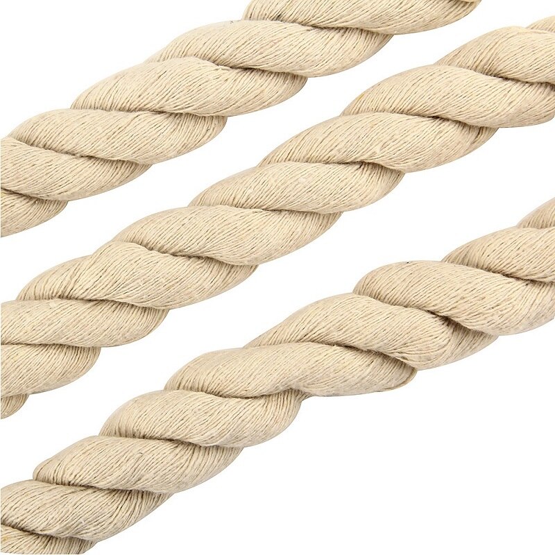 1 Meter Beige Cotton Three Twisted Rope String Cords Twine Sash Craft 4mm-20mm Cotton Thick Cords For Handmade Decorative