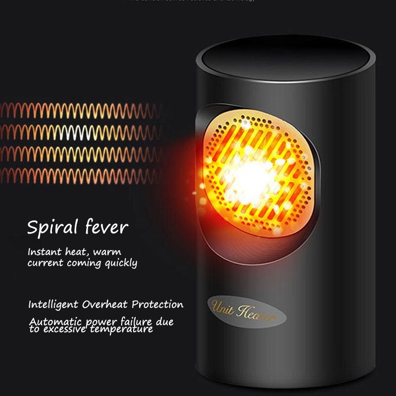 400W 220V Home Mini Electric Heaters Portable Mini Fan Warmer Indoor Outdoor Camping Heating Machine Desktop Household EU Plug