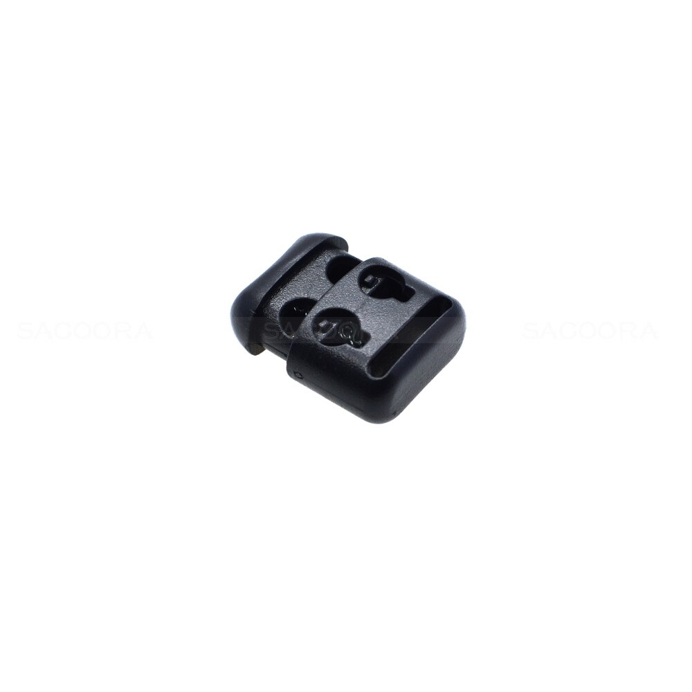 Plastic Rope Clamp Cord Lock Stopper Cordlocks Toggle 2 Hole 4mm Black For Paracord &amp; Shoe Lace
