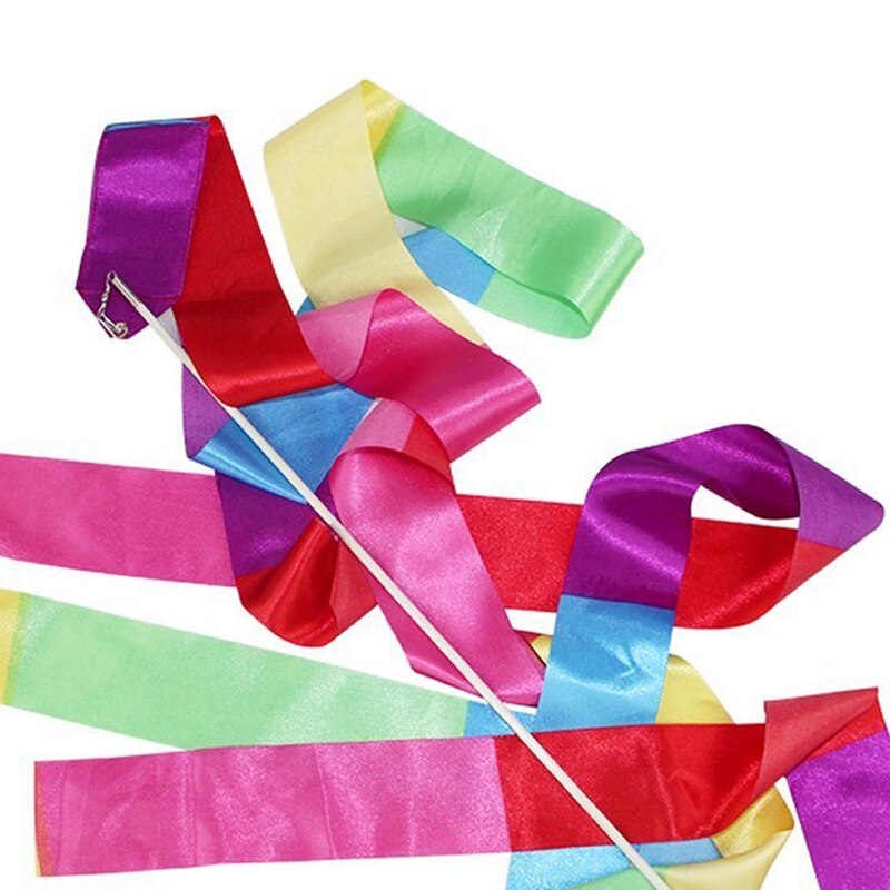 4m gymnastiksal bånd rytmisk kunst gymnastik streamer snoede stang stick