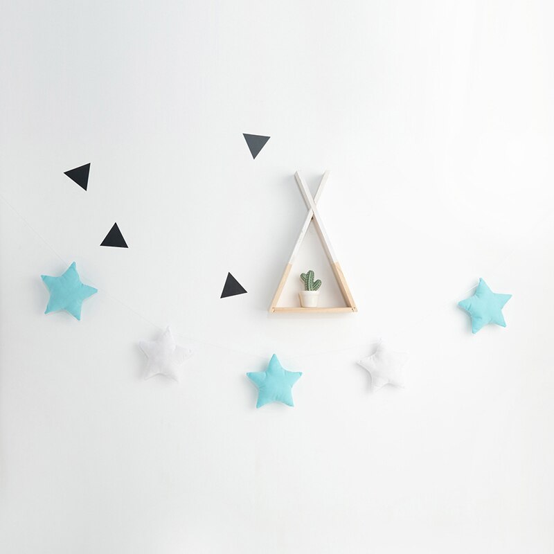 Guirnaldas de estrellas de estilo nórdico INS, habitación de adornos navideños para niños y niñas, carpa para bebé, decoraciones, atrapasueños, accesorios de fotografía,: F