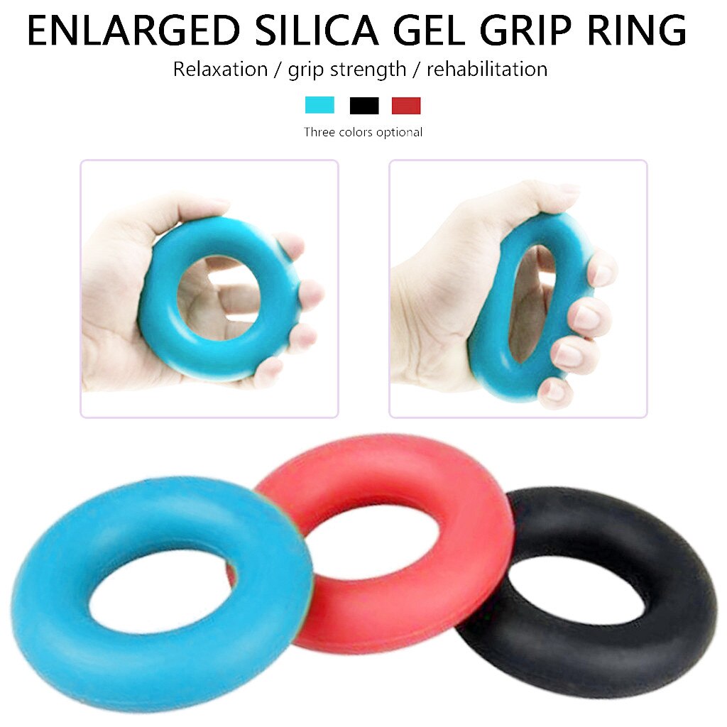 1pcs Strength Hand Grip Ring Muscle Power Training Rubber Ring Fitness Body Building Carpal Expander Training Finger Ring #45