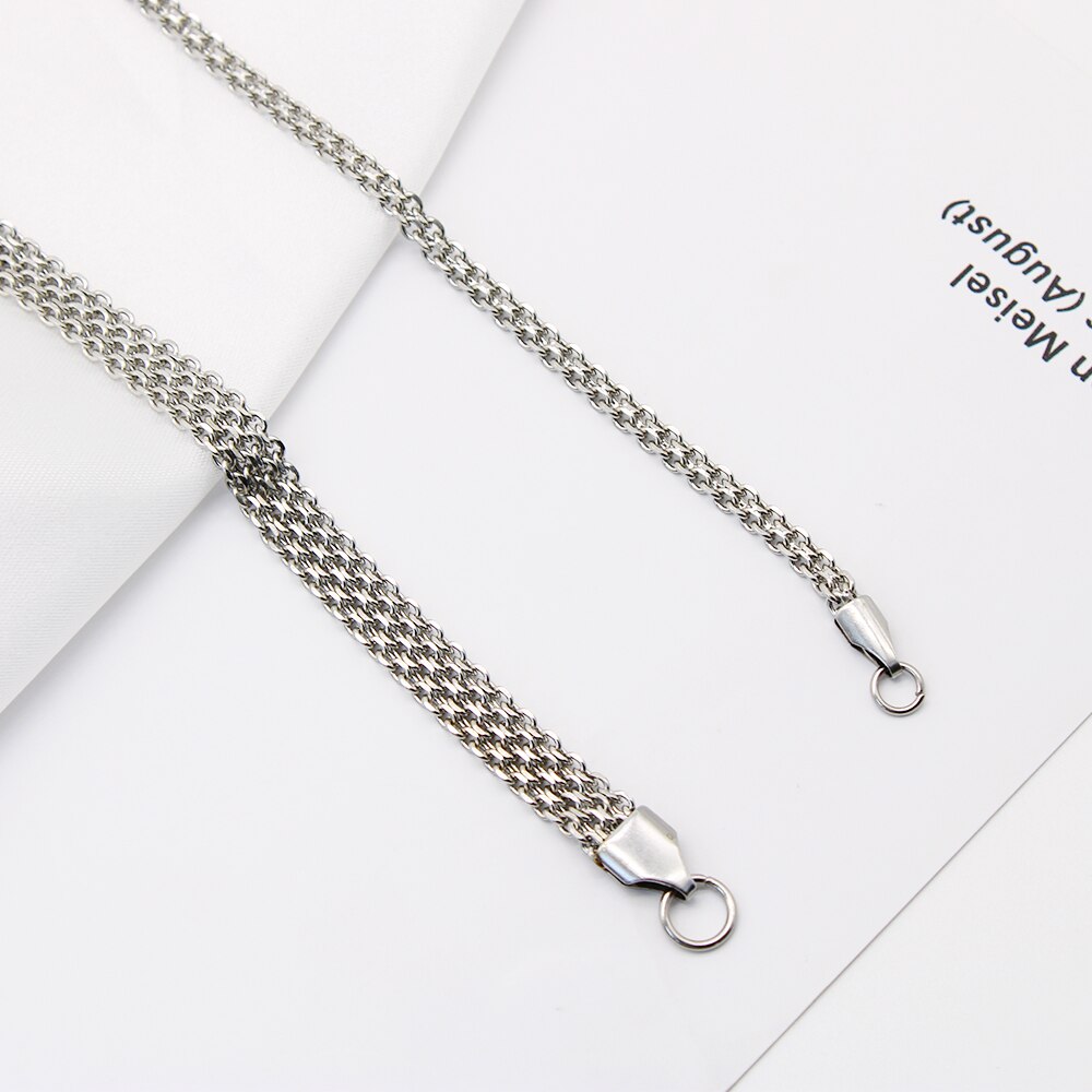 Collar de acero inoxidable de 18K para hombre y mujer, Gargantilla con dijes para deslustre, joyería de malla con personalidad, decoración de cadena: Siver Snake Necklace / 6mm / 45cm