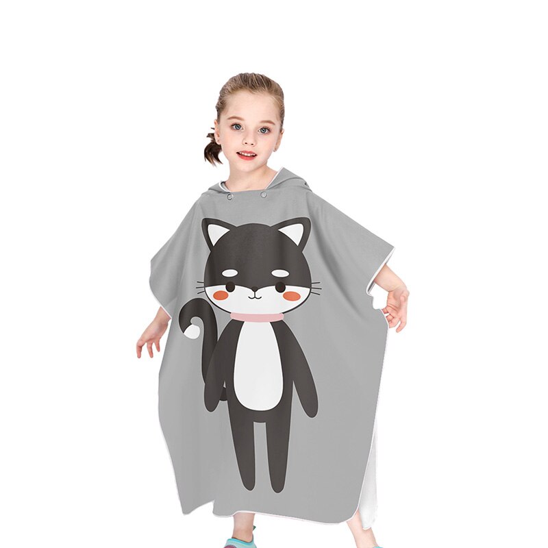 Cartoon Gedrukt Microfiber Surf Wetsuit Veranderende Met Kap Handdoek Poncho Robe Hooded Licht Gewicht Kids Strand Zwemmen Gewaad Handdoek: 13L