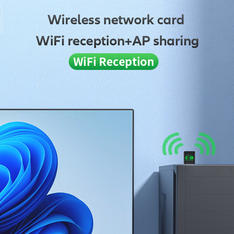 Upgrades Mini USB Wireless Bluetooth 5.4 Transmitter Receiver Adapter WiFi 6 Dongle 900Mbps Dual Band For PC Laptop Win10/11