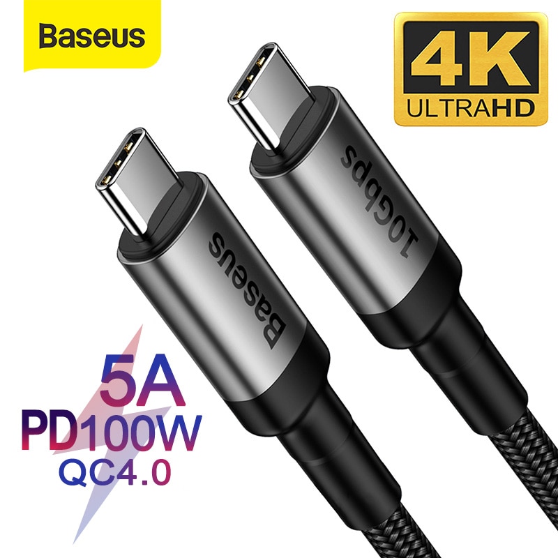 Baseus Usb 3.1 Type C Naar Usb C Kabel Voor Huawei Samsung S9 S8 Pd 100W Quick Charge 4.0 USB-C Fast Charger Kabel Voor Macbook Pro