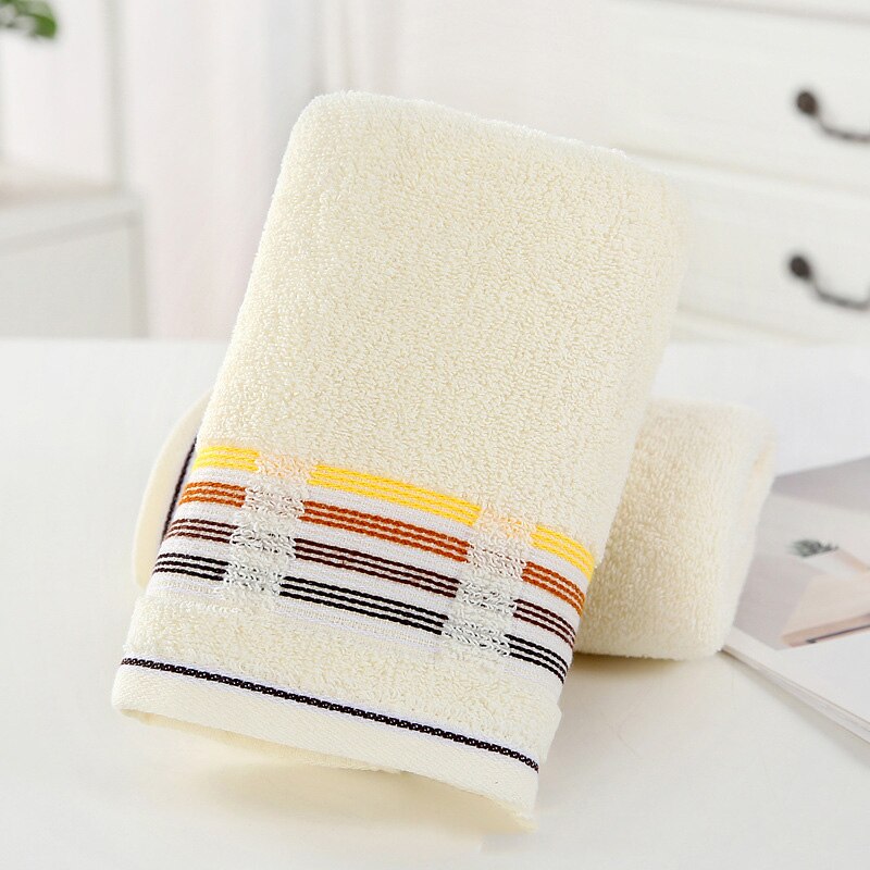 Korkealaatuinen puuvillapyyhe, kasvopyyhe urheilupyyhe miehille ja naisille, aikuisille ja lapsille, pyyhe 35*75cm: Vaaleankeltainen