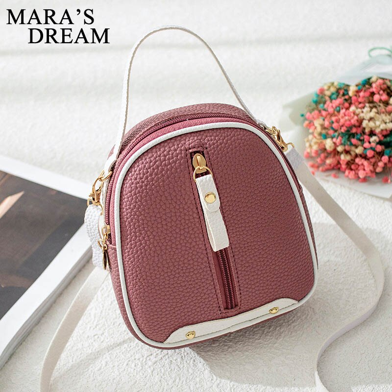 Maras drøm alsidig skuldertaske ensfarvet lychee mini taske diagonal shell taske lille taske
