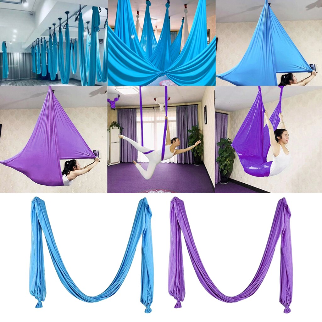 Tela de seda para Yoga, Pilates, columpio aéreo, 2 uds.