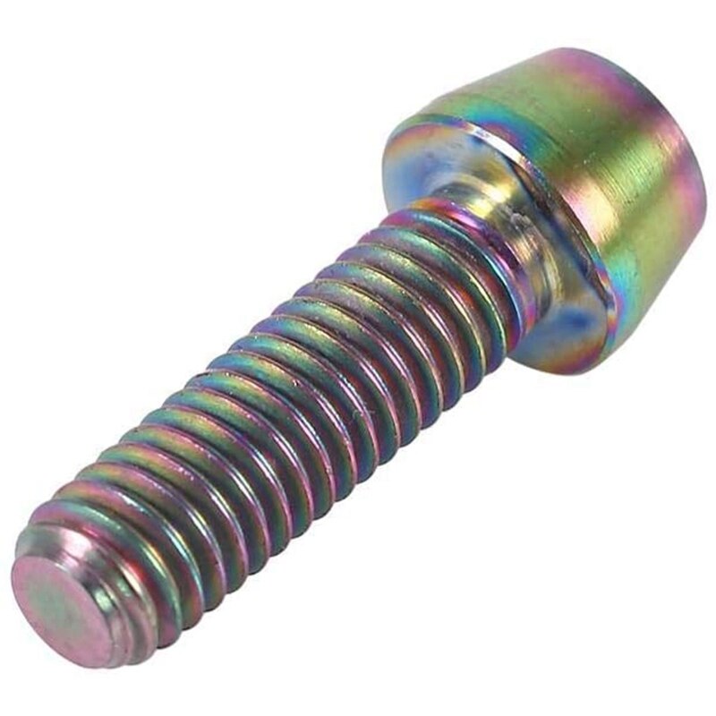 Bike Stem Bolts, MTB Road Mountain Bike Bicycle Stem Bolt Screw Titanium Anodized M5 Bottle Cage Bolts Rainbow