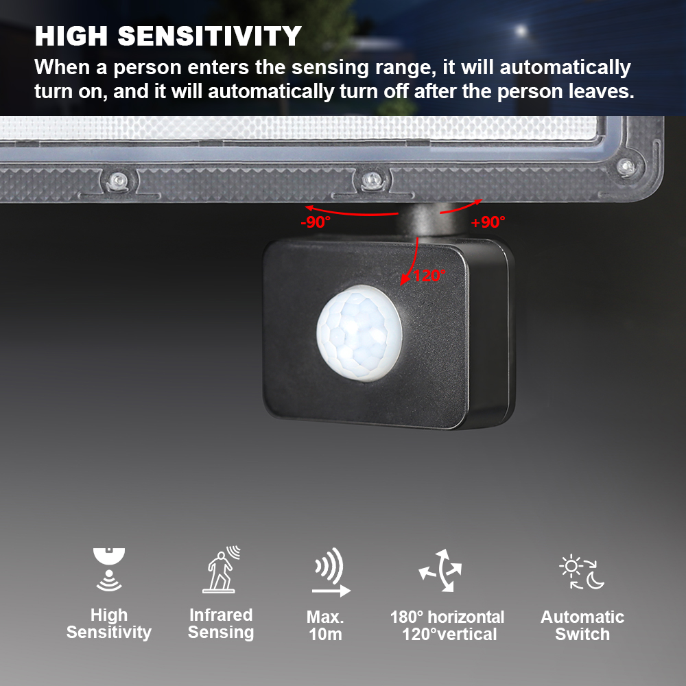 PIR Motion Sensor LED Flood Light Spotlight 220V Outdoor Projector 50W 100W 200W 300W 500W IP66 Waterproof Garden Floodlight