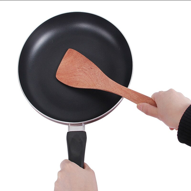 Vacclo Wooden Cooking Spatula Soup Spoon Rosewood Kitchen Utensil Korean Style Long Handle Turners Smooth Surface Polished